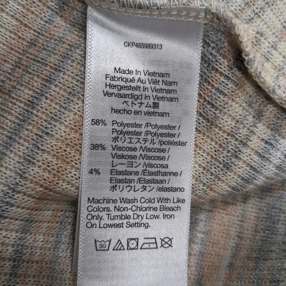 Madewell Space Dye Faux Wrap Top L Knit Long Sleeve Preppy 70s Academia #1010 - Picture 11 of 14